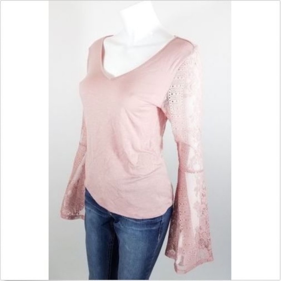 3/$25 Chelsea & Violet Lace Top Small Blush - Picture 3 of 7